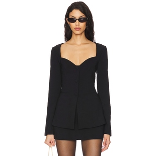 上衣简约通勤穿搭REVOLVE小众新款 ALL 黑色收腰显瘦西装 WAYS THE