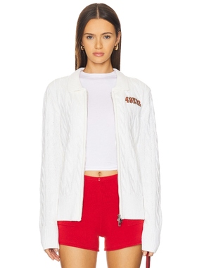 Terez 49ERS 拉链开衫 白色REVOLVE小众新款冬季保暖