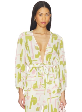 ADRIANA DEGREAS BALEARIC 衬衫 绿色、粉色REVOLVE小众新款