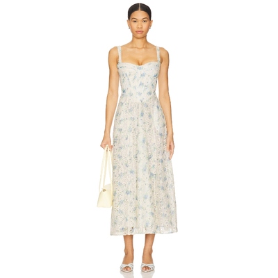 [冬季新品]Bardot Adaline Broderie Midi Dress 白色REVOLVE小众