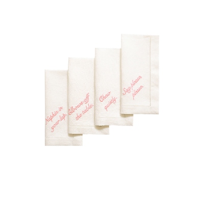 Chefanie Pink Manners Dinner Napkins Set Of 4revolve时尚小众