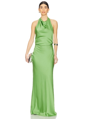 SIMKHAI Reannon Draped Gown 绿色REVOLVE小众新款