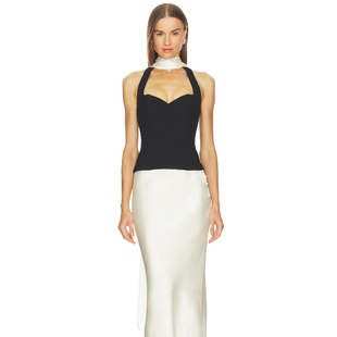 LOBA NANETTE 上装 象牙白 y2k辣妹风REVOLVE小众新款