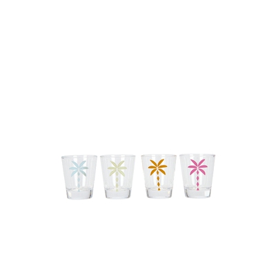 Frasier Sterling PALMS SHOT GLASS SET OF 4 棕榈树造型烈酒杯