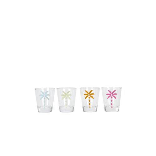 Frasier Sterling PALMS SHOT GLASS SET OF 4 棕榈树造型烈酒杯