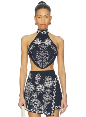 Agua Bendita ELAY 上装 藏青色 y2k辣妹风REVOLVE小众新款