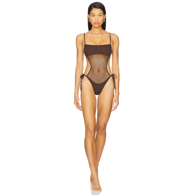 LSPACE CATCHING UP 一件式泳衣 棕色 y2k辣妹风REVOLVE