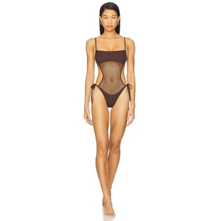 CATCHING 棕色 泳衣 y2k辣妹风REVOLVE 一件式 LSPACE