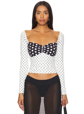 NIIHAI POLKA 长袖上装 黑色、白色 y2k辣妹风REVOLVE小众新款