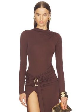 Camila Coelho NIA 紧身服 巧克力色 y2k辣妹风REVOLVE小众新款