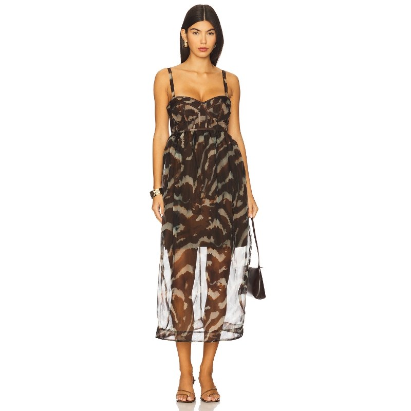 [冬季新品]AMUR Zarina Bustier Maxi Dress 棕色REVOLVE小众,女装/女士精品,连衣裙,淘宝优惠券,粉丝福利购,淘宝优惠卷