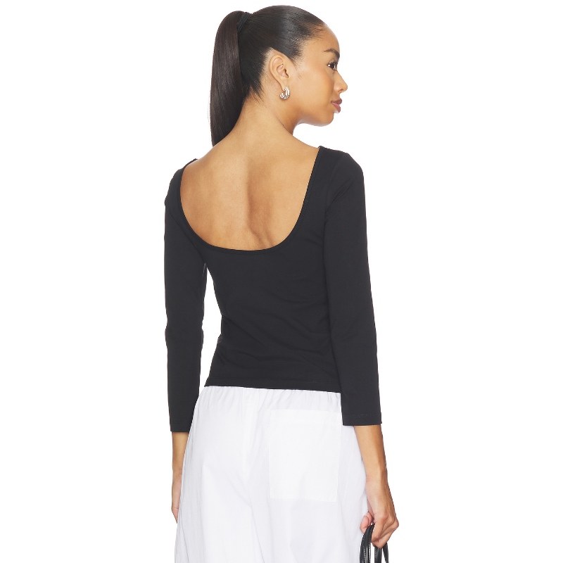 St. Agni Soft Jersey Ballerina Top 黑色 y2k辣妹风REVOLVE小众