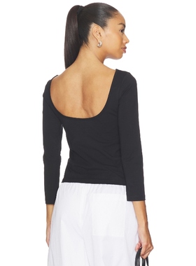 St. Agni Soft Jersey Ballerina Top 黑色 y2k辣妹风REVOLVE小众