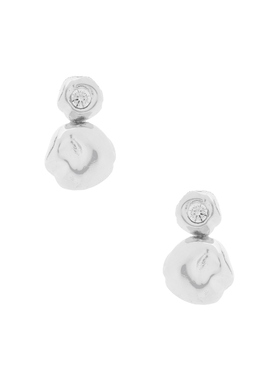 Ettika Molten Mini Stud Earrings 金属银色REVOLVE小众新款