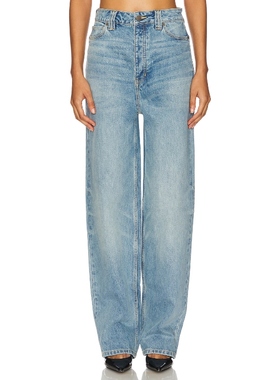 [冬季新品]Fear of God ESSENTIALS美式浅蓝色阔腿牛仔裤REVOLVE