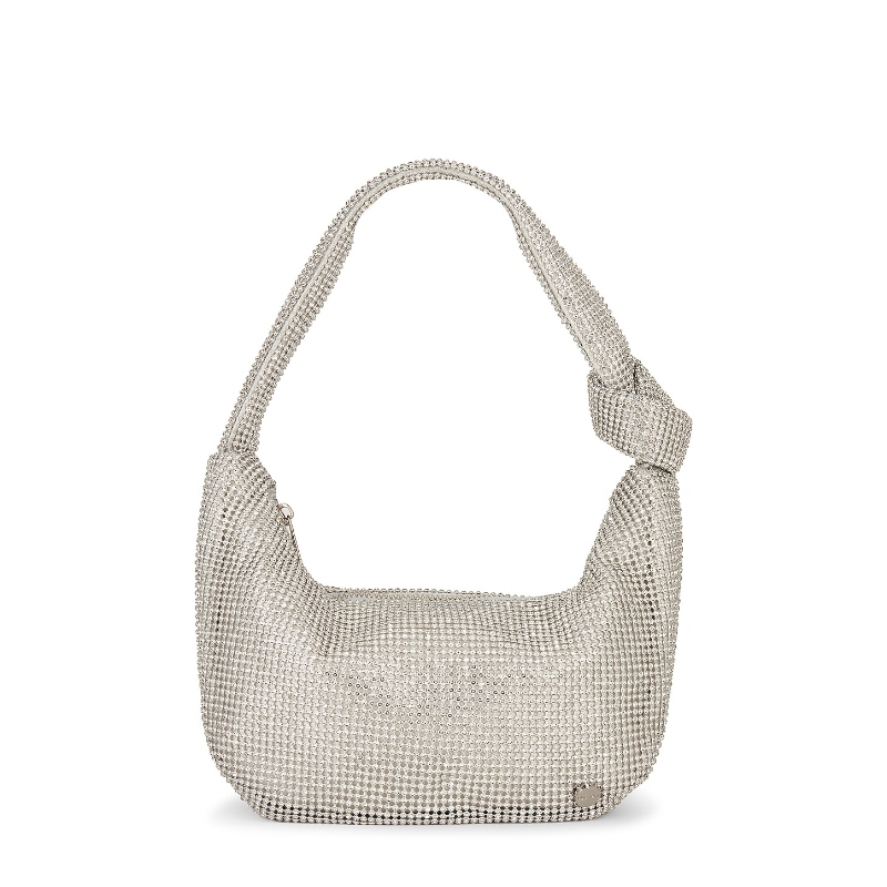 olga berg手提包REVOLVE小众时尚新款设计感气质银色大容量腋下包