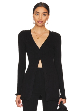 Tularosa VARIEGATED RIB 开襟羊毛衫 revolve小众新款 黑色