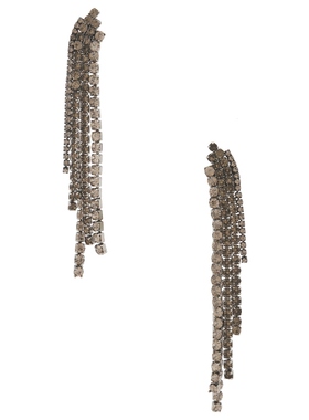 Demarson RUE 垂褶耳饰 金属银色REVOLVE小众新款