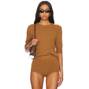 [春季新品]W. Cashmere CELINA T恤 棕黄色辣妹风REVOLVE小众新款