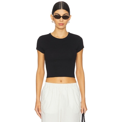 Enza Costa SUPIMA BABY 短款T恤 黑色REVOLVE小众新款