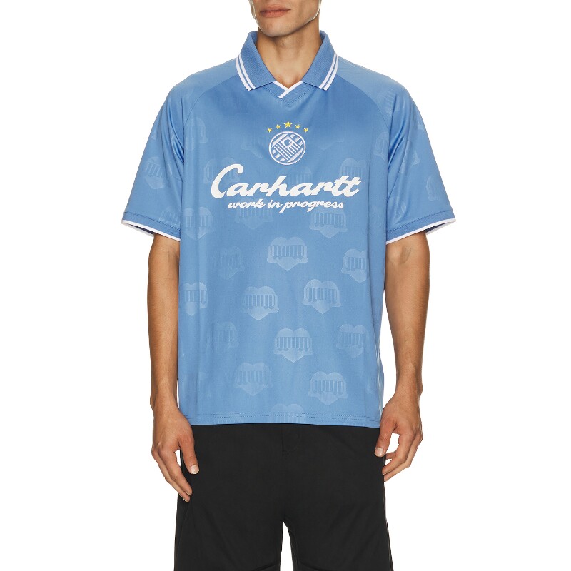 Carhartt WIP浅蓝T恤印花翻领嘻哈风早秋新品短袖REVOLVE