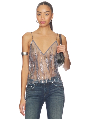 Jaded London EMBELLISHED CAMI 上装 revolve小众新款 暗蓝灰色