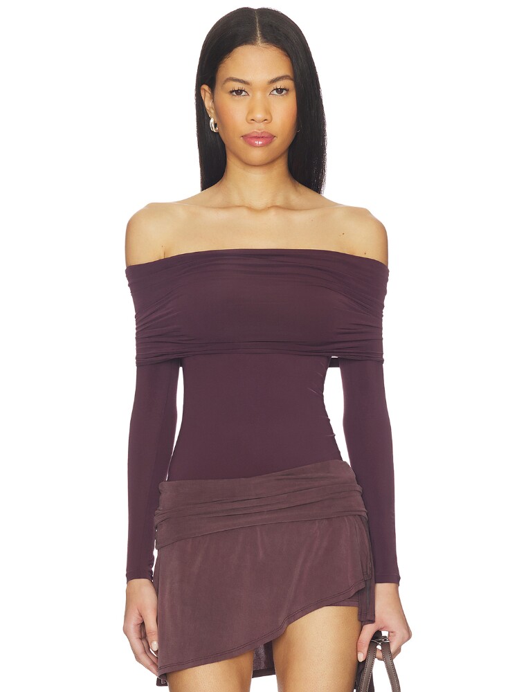 Wolford Sheer Drape Top Long Sleeves revolve小众新款 紫色