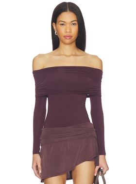 Wolford Sheer Drape Top Long Sleeves revolve小众新款 紫色