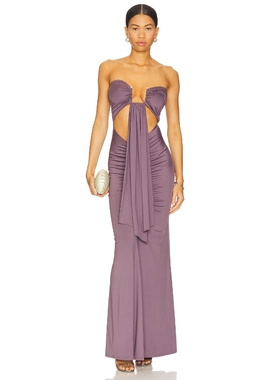 superdown 抹胸连衣裙紫色美式性感风修身礼服裙REVOLVE小众新款