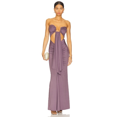 superdown 抹胸连衣裙紫色美式性感风修身礼服裙REVOLVE小众新款