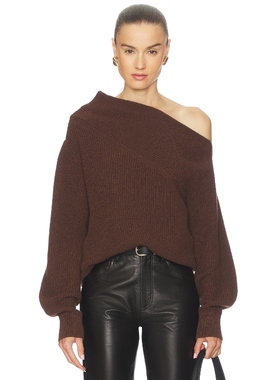 Brochu Walker HART 露肩套衫 棕色羊毛衫REVOLVE小众新款