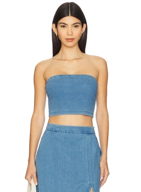 Susana Monaco TOP 无带上装 蓝色y2k辣妹风REVOLVE小众新款