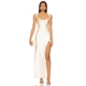 Runaway REVOLVE 白色缎面吊带连衣裙收腰性感礼服裙 The Label