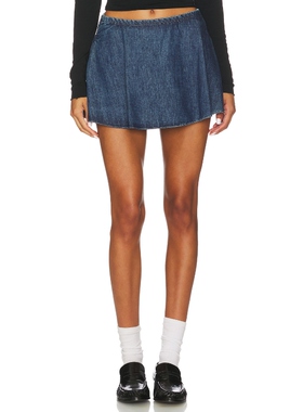 [冬季新品]Free People PARADISE FOUND 牛仔裙裤 蓝色美式休