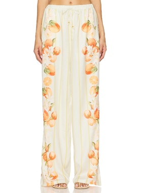 La Porte 拉绳长裤 黄色美式休闲风REVOLVE小众新款