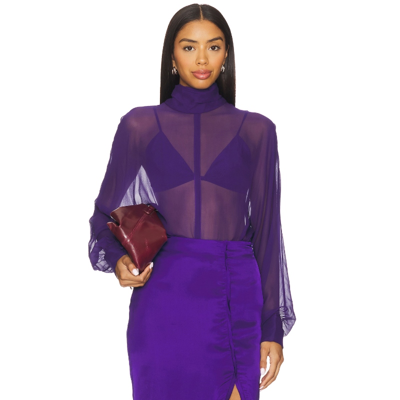 Alejandra Alonso Rojas 圆翻领女衬衫 蓝色 y2k辣妹风REVOLVE小