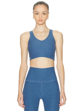 [冬季新品]Beyond Yoga 运动胸罩 蓝色运动复古风REVOLVE小众