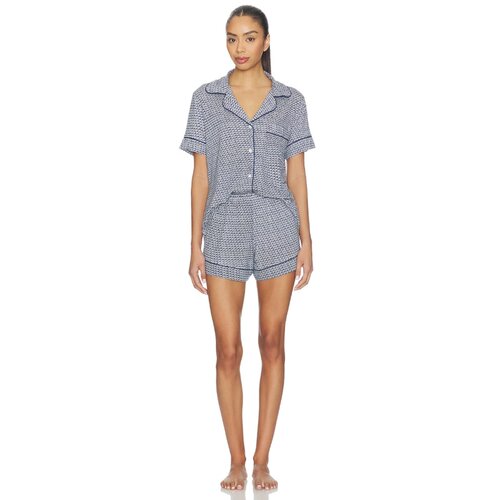 eberjey Gisele Printed Relaxed Short Pajama Set revolve小众
