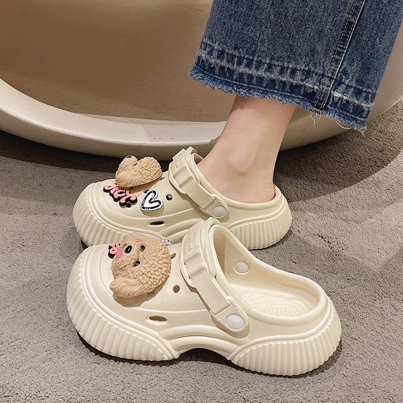 可爱泰迪狗洞洞鞋女夏季2