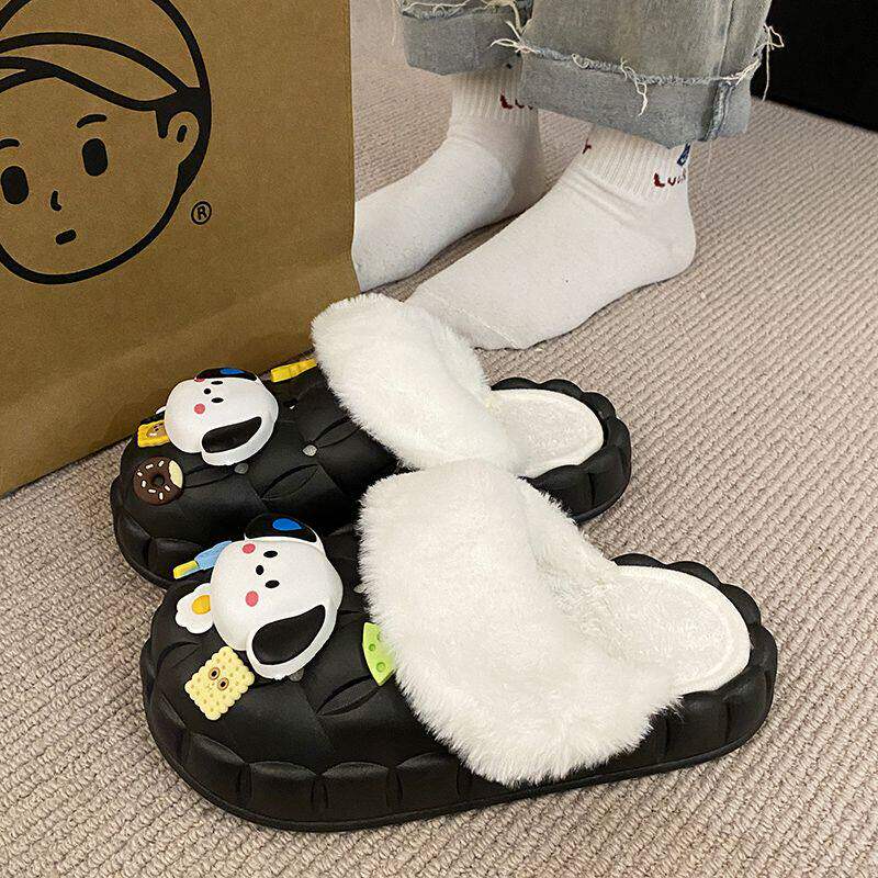 可拆卸棉拖鞋女冬季外穿防滑防臭居家室内加绒保暖棉拖鞋女舒适毛