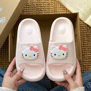 居家室内网红少女心软底防滑凉拖外穿 夏季 可爱KT猫拖鞋 女2026新款