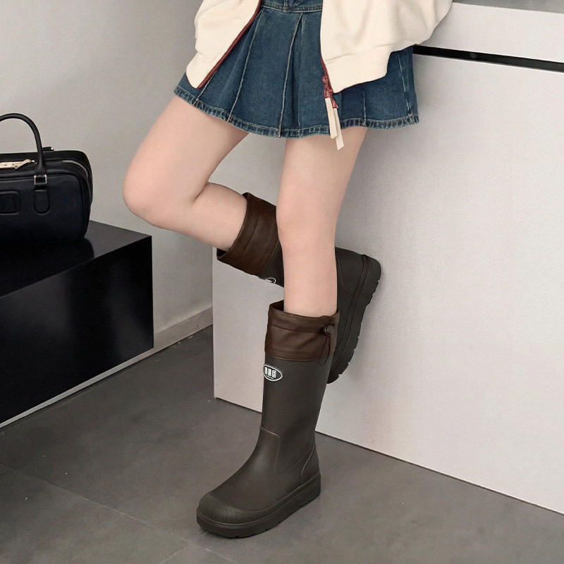 2026时尚新款中筒雨靴女束口防滑防水雨鞋户外工作胶鞋女士水鞋