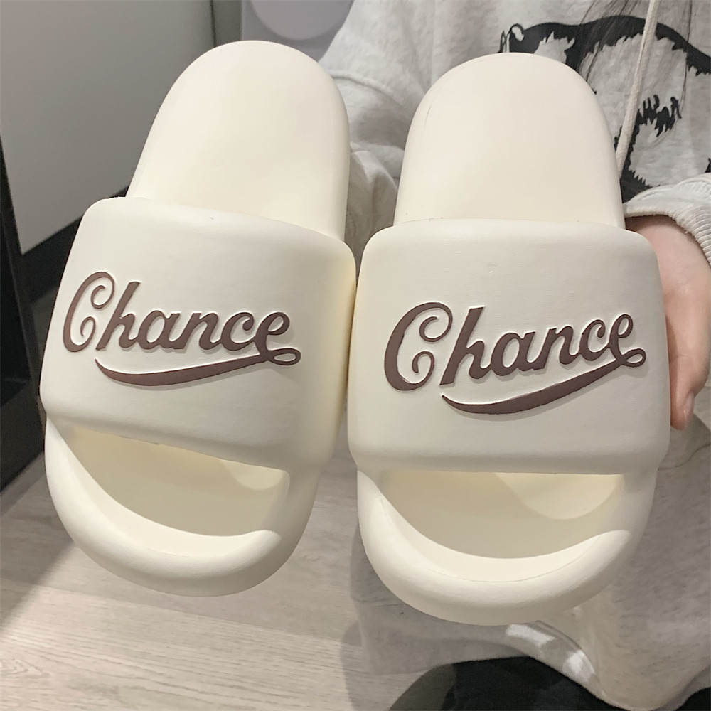 情侣时尚夏季外穿踩屎感凉拖鞋美式复古风防滑软底英文拖鞋男女士