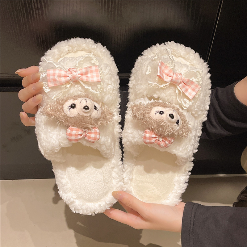 2025新款可爱毛毛拖鞋女