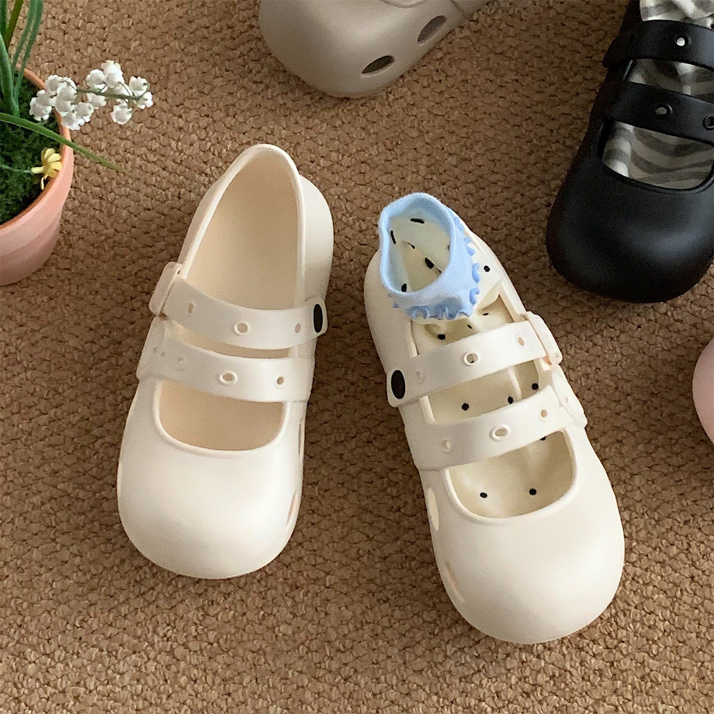 沙滩女士春夏学生玛丽珍鞋网红少女心防滑休闲新款韩系芭蕾舞单鞋,户外/登山/野营/旅行用品,沙滩鞋/凉鞋/拖鞋,淘宝优惠券,粉丝福利购,淘宝优惠卷