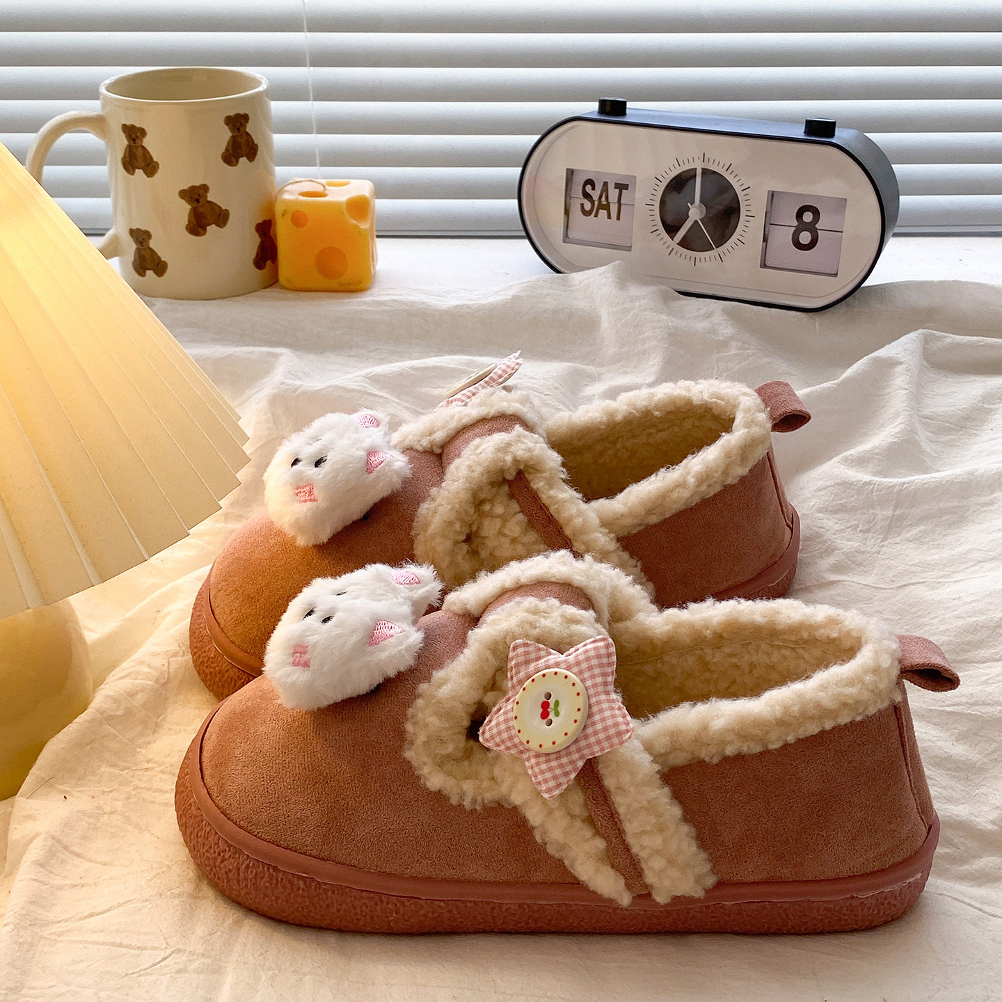 居家包跟厚底学生2026新款冬季外穿防滑保暖加绒踩屎感棉拖鞋女款