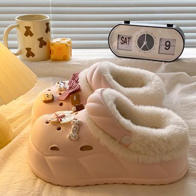 半包跟厚底居家棉拖鞋女