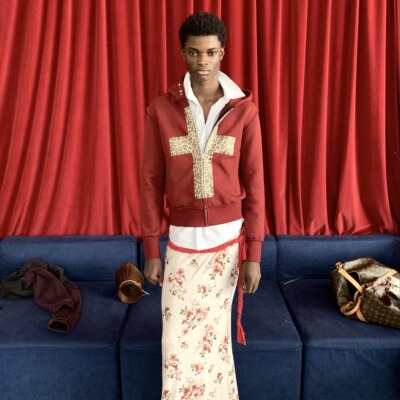 X@LWORCLO十字豹纹翻面连帽外套