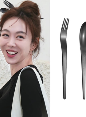 姜妍同款刀叉发簪新中式不规则叉子勺子丸子头发钗不锈钢簪子头饰