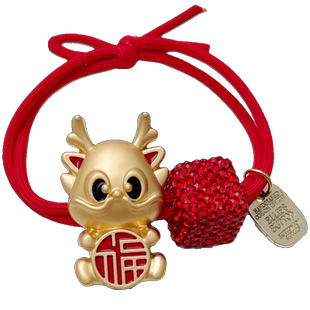 新年红色头绳马年发夹女儿童皮筋宝宝发圈本命年发卡2026新款发饰